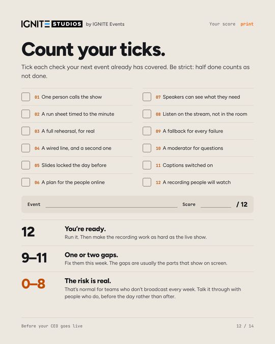 Page 12 of the guide: Count your ticks