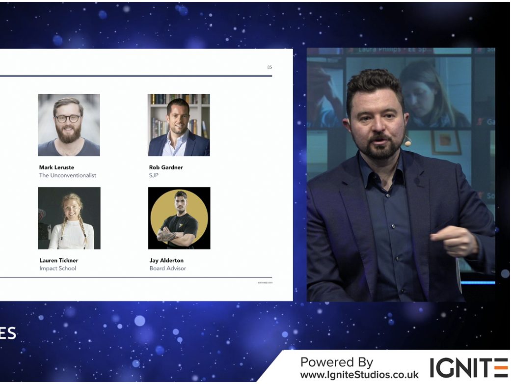 A presenter’s live stream with his slides and remote audience, produced by IGNITE