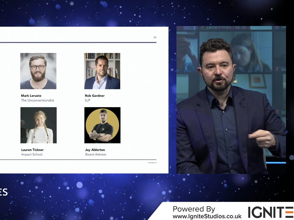 A presenter’s live stream with his slides and remote audience, produced by IGNITE